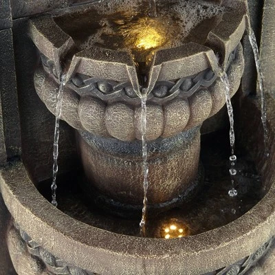John Timberland Roman Outdoor Floor Water Fountain With Light LED 50" High 2-Tier Lion Face For Yard Garden Patio Deck Home 2 John Timberland Roman Outdoor Floor Water Fountain With Light LED 50" High 2-Tier Lion Face For Yard Garden Patio Deck Home - Image 2