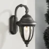 John Timberland Casa Sierra Rustic Vintage Outdoor Wall Light Fixture Black Downbridge 18 1/2" Clear Seedy Glass For Post Exterior Barn Deck House