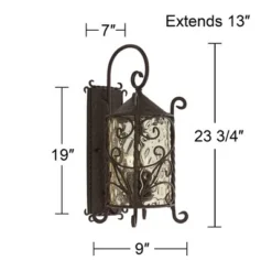 John Timberland Casa Seville Vintage Rustic Outdoor Wall Light Fixture Dark Walnut Scroll 23 3/4" Champagne Hammered Glass For Post Exterior Barn Deck 12 John Timberland Casa Seville Vintage Rustic Outdoor Wall Light Fixture Dark Walnut Scroll 23 3/4" Champagne Hammered Glass For Post Exterior Barn Deck -John Timberland Shop GUEST 5c36ce8e 65ff 47d9 8760 e5a5f2e077d5