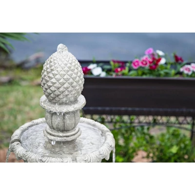 Ibiza 46" High Large Italian Outdoor Decor Sand Stone Floor Fountain With Light LED 3-Tier Outside Garden Patio Yard Backyard 4 Ibiza 46" High Large Italian Outdoor Decor Sand Stone Floor Fountain With Light LED 3-Tier Outside Garden Patio Yard Backyard - Image 4