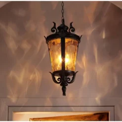 John Timberland Casa Marseille Vintage Rustic Outdoor Hanging Light Veranda Bronze Scroll 26 1/4" Champagne Water Glass For Post Exterior Barn Deck -John Timberland Shop GUEST 5e2c49fa 948a 4ed1 ae6b 6029caffca01