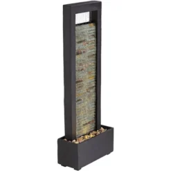 Stave 48" High Large Modern Indoor Outdoor Decor Cream Slate Stone Floor Fountain With Light LED Waterfall Outside Garden Patio Yard -John Timberland Shop GUEST 610f2a71 a134 4c4f 8a9e 00b0eceed2a6