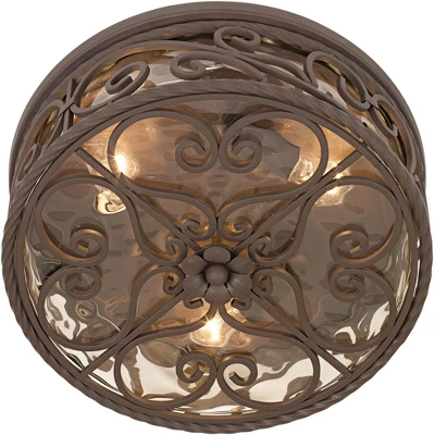 John Timberland Casa Seville Rustic Farmhouse Flush Mount Outdoor Ceiling Light Fixture Dark Walnut 5" Champagne Water Glass For Post Exterior Barn 4 John Timberland Casa Seville Rustic Farmhouse Flush Mount Outdoor Ceiling Light Fixture Dark Walnut 5" Champagne Water Glass For Post Exterior Barn - Image 4