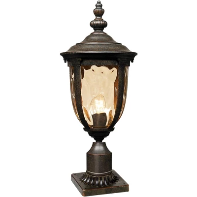 John Timberland Bellagio Vintage Outdoor Post Light Veranda Bronze With Pier Mount 25'' Champagne Hammered Glass For Exterior Barn Deck House Porch 6 John Timberland Bellagio Vintage Outdoor Post Light Veranda Bronze With Pier Mount 25'' Champagne Hammered Glass For Exterior Barn Deck House Porch - Image 6