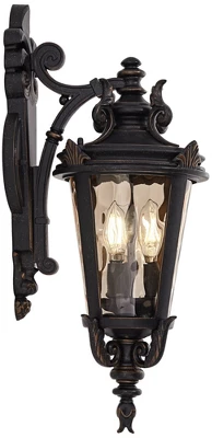 John Timberland Casa Marseille Rustic Outdoor Wall Light Fixture Valencia Bronze Scroll 21 3/4" Champagne Hammered Glass For Post Exterior Barn Deck 5 John Timberland Casa Marseille Rustic Outdoor Wall Light Fixture Valencia Bronze Scroll 21 3/4" Champagne Hammered Glass For Post Exterior Barn Deck - Image 5