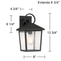 John Timberland Westmont 13 3/4" High Modern Outdoor Wall Light Fixture Mount Porch House Set Of 2 Weatherproof Sand Black Aluminum Seeded Glass Shade -John Timberland Shop GUEST 624b16b5 4aed 4f4f aa8b 73289166f961