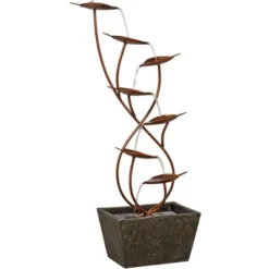 John Timberland Ashton Curved Leaves Modern Cascading Outdoor Floor Water Fountain 41" For Yard Garden Patio Home Deck Porch House Exterior Balcony -John Timberland Shop GUEST 658d7d8e 697a 4937 9e39 e1018e244f95