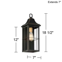 John Timberland Sunderland Vintage Outdoor Wall Light Fixture Black Warm Gold 18 1/2" Clear Glass Panels For Post Exterior Barn Deck House Porch Yard -John Timberland Shop GUEST 6698e768 c248 4c80 8c03 aa4f6244244d