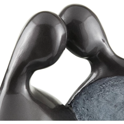 Modern Couple 47" High Large Indoor Outdoor Decor Black Resin Floor Fountain With Light LED Standing Outside Garden Patio Yard 2 Modern Couple 47" High Large Indoor Outdoor Decor Black Resin Floor Fountain With Light LED Standing Outside Garden Patio Yard - Image 2