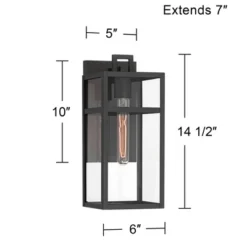 John Timberland San Lucas 14 1/2" High Modern Outdoor Wall Light Fixture Mount Porch House Exterior Weatherproof Sand Black Metal Clear Glass Shade -John Timberland Shop GUEST 672a0ab0 f38d 4904 8e00 1c5dd9618d7b