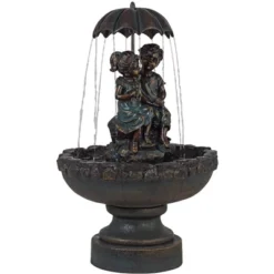 John Timberland Boy And Girl Under Umbrella Modern Outdoor Water Fountain 40" For Yard Garden Patio Home Deck Porch House Exterior Balcony Roof Decor -John Timberland Shop GUEST 6751e379 79aa 44f0 847d 51886bddcad5