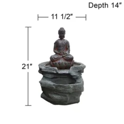 John Timberland Rustic Zen Buddha Outdoor Floor Water Fountain With Light LED 21" High Sitting For Yard Garden Patio Deck Home -John Timberland Shop GUEST 6778ee9c cbf0 4f86 a1c8 ac1215b095d1