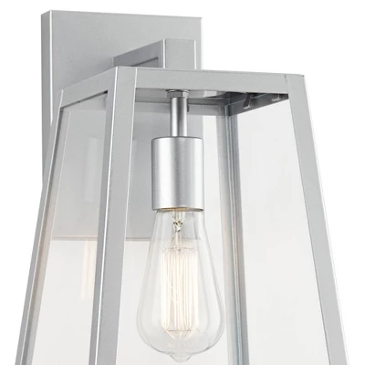 John Timberland Arrington Modern Outdoor Wall Light Fixtures Set Of 2 Silver Metal 13" Clear Glass For Post Exterior Barn Deck House Porch Yard Posts 2 John Timberland Arrington Modern Outdoor Wall Light Fixtures Set Of 2 Silver Metal 13" Clear Glass For Post Exterior Barn Deck House Porch Yard Posts - Image 2
