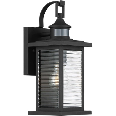 John Timberland Cameron Mission Outdoor Wall Light Fixture Textured Black Motion Sensor Dusk To Dawn 13 3/4" Clear Stripped Glass For Post Exterior 5 John Timberland Cameron Mission Outdoor Wall Light Fixture Textured Black Motion Sensor Dusk To Dawn 13 3/4" Clear Stripped Glass For Post Exterior - Image 5