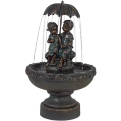 John Timberland Boy And Girl Under Umbrella Modern Outdoor Water Fountain 40" For Yard Garden Patio Home Deck Porch House Exterior Balcony Roof Decor -John Timberland Shop GUEST 6a659627 3286 4077 9522 df2fb709f85a