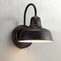 John Timberland Urban Barn Industrial Rustic Wall Light Sconces Set Of 2 Oil Rubbed Bronze Hardwire 8 1/2" Fixture Gooseneck Arm For Bedroom Bathroom -John Timberland Shop GUEST 6ac7a00c 0322 4fa8 b276 7848088df1ba