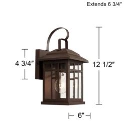 John Timberland Outdoor Wall Lights Set Of 2 Fixture Carriage Style Bronze 12 1/2" Clear Glass Lantern Exterior House Porch Patio -John Timberland Shop GUEST 6b9b96f1 c657 40b8 82ac 61f15597ac88