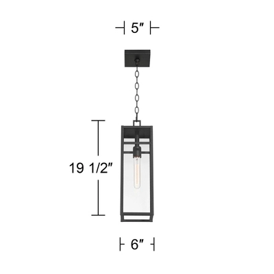 John Timberland San Lucas 19 1/2" High Modern Outdoor Pendant Light Fixture Ceiling Porch House Exterior Hanging Sand Black Metal Clear Glass Shade 3 John Timberland San Lucas 19 1/2" High Modern Outdoor Pendant Light Fixture Ceiling Porch House Exterior Hanging Sand Black Metal Clear Glass Shade - Image 3