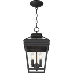 John Timberland Stratton Street Rustic Outdoor Hanging Light Textured Black Lantern 16 1/2" Clear Glass For Post Exterior Barn Deck House Porch Yard -John Timberland Shop GUEST 6c218b76 48b5 4a9a 84b8 5c9b3944b553