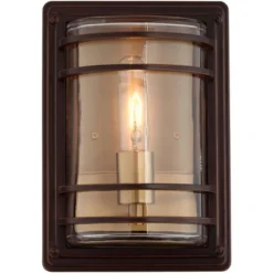 John Timberland Habitat Modern Outdoor Wall Light Fixtures Set Of 2 Bronze Brass 11" Clear Glass For Post Exterior Barn Deck House Porch Yard Patio -John Timberland Shop GUEST 6cf9a92e f9ab 4775 bfc8 18ed4693a5b9