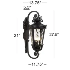 John Timberland Casa Marseille Vintage Rustic Outdoor Wall Light Fixture Black Scroll Arm 27 1/2" Clear Hammered Glass For Post Exterior Barn Deck -John Timberland Shop GUEST 6d5a7485 ebdc 4927 95e1 c0c75e73d907