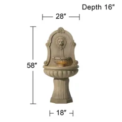 Royal Savanna Lion 58" High Large Italian Indoor Outdoor Decor Faux Stone Floor Fountain With Light LED Outside Garden Patio -John Timberland Shop GUEST 6d8aea13 8808 4cf8 9edf 2103efb1b5f0