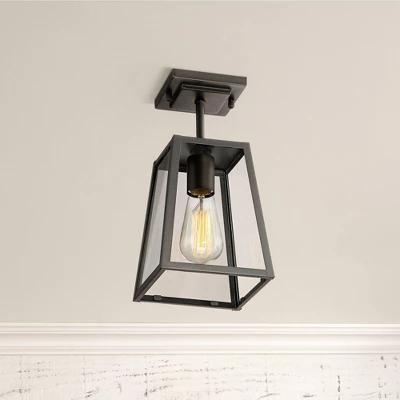 John Timberland Arrington Modern Semi Flush Mount Outdoor Ceiling Light Mystic Black 11 3/4" Clear Glass For Post Exterior Barn Deck House Porch Yard 1 John Timberland Arrington Modern Semi Flush Mount Outdoor Ceiling Light Mystic Black 11 3/4" Clear Glass For Post Exterior Barn Deck House Porch Yard