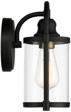 John Timberland Avani Modern Outdoor Wall Light Fixtures Set Of 2 Black Metal 10 1/4" Clear Glass For Post Exterior Barn Deck House Porch Yard Patio -John Timberland Shop GUEST 6f3918d2 433b 408f ba66 fc01675477cc
