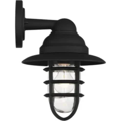 John Timberland Marlowe Rustic Industrial Outdoor Wall Light Fixtures Set Of 2 Black Hooded Cage 13" Clear Glass For Post Exterior Barn -John Timberland Shop GUEST 70681fd3 aa93 4484 b5fc d5d01bfd001b 1