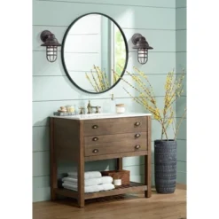 John Timberland Marlowe Industrial Outdoor Wall Light Fixture Galvanized Hooded Cage 13 1/4" Clear Glass For Post Exterior Barn Deck House Porch Yard -John Timberland Shop GUEST 720572e0 62b2 4bfc b907 5fa7986b2472