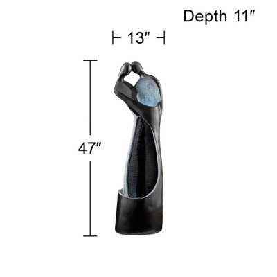 Modern Couple 47" High Large Indoor Outdoor Decor Black Resin Floor Fountain With Light LED Standing Outside Garden Patio Yard 3 Modern Couple 47" High Large Indoor Outdoor Decor Black Resin Floor Fountain With Light LED Standing Outside Garden Patio Yard - Image 3
