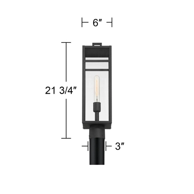 John Timberland San Lucas 21 3/4" High Modern Outdoor Post Light Fixture Pole Porch House Exterior Weatherproof Sand Black Metal Clear Glass Shade 3 John Timberland San Lucas 21 3/4" High Modern Outdoor Post Light Fixture Pole Porch House Exterior Weatherproof Sand Black Metal Clear Glass Shade - Image 3