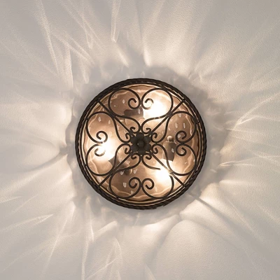 John Timberland Casa Seville Rustic Farmhouse Flush Mount Outdoor Ceiling Light Fixture Dark Walnut 5" Champagne Water Glass For Post Exterior Barn 5 John Timberland Casa Seville Rustic Farmhouse Flush Mount Outdoor Ceiling Light Fixture Dark Walnut 5" Champagne Water Glass For Post Exterior Barn - Image 5