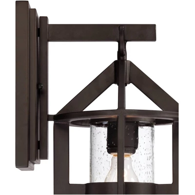 John Timberland Argentine Rustic Farmhouse Outdoor Wall Light Fixture Bronze 17" Clear Seedy Cylinder Glass For Post Exterior Barn Deck House Porch 2 John Timberland Argentine Rustic Farmhouse Outdoor Wall Light Fixture Bronze 17" Clear Seedy Cylinder Glass For Post Exterior Barn Deck House Porch - Image 2