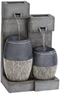 John Timberland Mendit Rustic Cascading 2-Jar Outdoor Wall Floor Water Fountain With LED Light 29" For Yard Garden Patio Home Deck Lawn -John Timberland Shop GUEST 7435927e 4139 400e 96a8 a9f34d4d61ab
