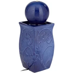 Periwinkle 29 1/4" High Large Zen Outdoor Decor Blue Ceramic Floor Fountain With Light LED Standing Outside Garden Patio Yard -John Timberland Shop GUEST 7471a082 5bb5 4dd0 8d55 7316d3d9976f