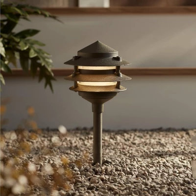 John Timberland Three-Tier Pagoda 11" High Bronze LED Landscape Path Light 1 John Timberland Three-Tier Pagoda 11" High Bronze LED Landscape Path Light
