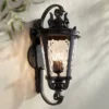 John Timberland Casa Marseille Vintage Rustic Outdoor Wall Light Fixture Textured Black 36" Clear Hammered Glass For Post Exterior Barn Deck House