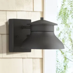 John Timberland Modern Outdoor Wall Light Fixture LED Black 5" Non Glass Dark Sky For Exterior House Porch Patio Deck Barn
