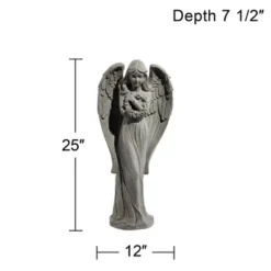 John Timberland Standing Angel Statue Sculpture English Decor Indoor Outdoor Garden Front Porch Patio Yard Outside Faux Greystone Ceramic 25" Tall -John Timberland Shop GUEST 75821bce 60db 442b 881a 0132da36b510