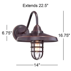 John Timberland Marlowe Rustic Industrial Farmhouse Outdoor Wall Light Fixture Painted Bronze Cage 16 3/4" Clear Glass For Post Exterior Barn Deck 8 John Timberland Marlowe Rustic Industrial Farmhouse Outdoor Wall Light Fixture Painted Bronze Cage 16 3/4" Clear Glass For Post Exterior Barn Deck -John Timberland Shop GUEST 758da022 c324 48da aa35 cb385e359eaf