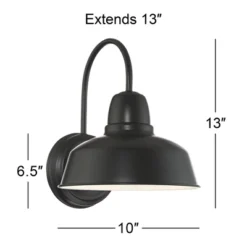 John Timberland Rustic Industrial Farmhouse Outdoor Barn Light Fixture Black Gooseneck Arm 13" For Exterior Barn Deck House Porch Yard Patio Outside -John Timberland Shop GUEST 765a8d67 2098 43e1 bf77 78a6d5423b7f