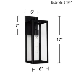 John Timberland Titan Modern Outdoor Wall Light Fixtures Set Of 2 Mystic Black Rectangular Frame 17" Clear Glass For Post Exterior Barn -John Timberland Shop GUEST 7688985c 0ed1 4e86 af52 74428e1347bd