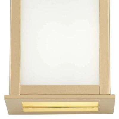 John Timberland Modern Outdoor Wall Light Fixture Warm Gold 12 3/4" Milky White Glass Shade For Exterior Barn Deck House Porch Yard Patio Outside Home 3 John Timberland Modern Outdoor Wall Light Fixture Warm Gold 12 3/4" Milky White Glass Shade For Exterior Barn Deck House Porch Yard Patio Outside Home - Image 3