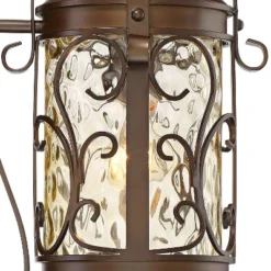 John Timberland Conway Vintage Rustic Outdoor Wall Light Fixture Oil Rubbed Bronze Scroll 17 1/2" Amber Hammered Glass For Post Exterior Barn Deck -John Timberland Shop GUEST 7753f43c aac0 491c 9f8d 7a326f8a96cc