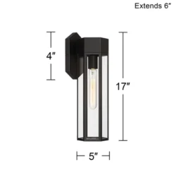 John Timberland Gambit 17" High Modern Outdoor Wall Light Fixture Mount Porch House Exterior Outside Weatherproof Matte Black Clear Glass Shade 8 John Timberland Gambit 17" High Modern Outdoor Wall Light Fixture Mount Porch House Exterior Outside Weatherproof Matte Black Clear Glass Shade -John Timberland Shop GUEST 7772ae27 d374 4ff2 8638 7de1b52dc04d