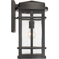 John Timberland Neri Mission Outdoor Wall Light Fixture Oil Rubbed Bronze 16" Clear Seedy Glass For Post Exterior Barn Deck House Porch Yard Patio -John Timberland Shop GUEST 77a1a94f 0c52 4eff a1a8 eec2a4067006