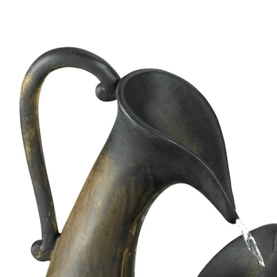 John Timberland Mediterranean Tabletop Water Fountain 24" High Cascading Jug For Table Desk Yard Garden Patio Home Relaxation 2 John Timberland Mediterranean Tabletop Water Fountain 24" High Cascading Jug For Table Desk Yard Garden Patio Home Relaxation - Image 2