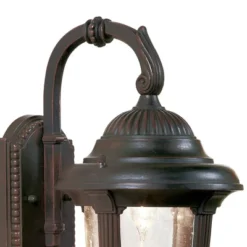 John Timberland Casa Sierra Rustic Vintage Outdoor Wall Light Fixtures Set Of 2 Bronze Metal 14 1/2" Seeded Glass For Post Exterior Barn Deck House