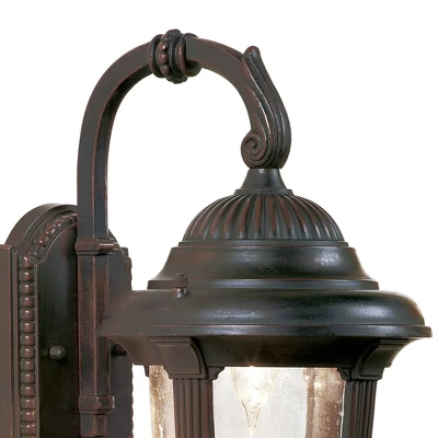 John Timberland Casa Sierra Rustic Vintage Outdoor Wall Light Fixtures Set Of 2 Bronze Metal 14 1/2" Seeded Glass For Post Exterior Barn Deck House 1 John Timberland Casa Sierra Rustic Vintage Outdoor Wall Light Fixtures Set Of 2 Bronze Metal 14 1/2" Seeded Glass For Post Exterior Barn Deck House